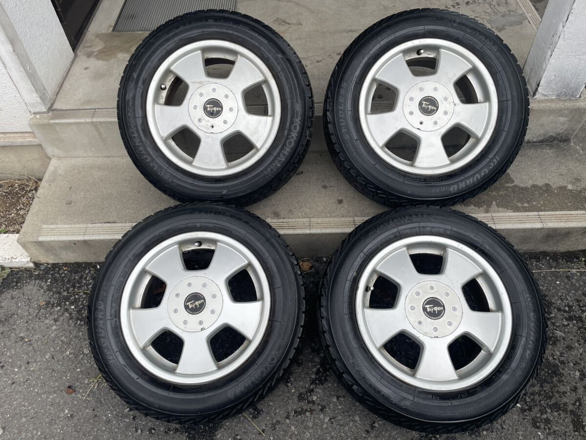 Top gun トップガン　アルミホイール　15×6.5JJ PCD 114.3 +45 5穴　スタッドレスタイヤ　ヨコハマタイヤ　ice GUARD 195/65R15 4本セット_画像1