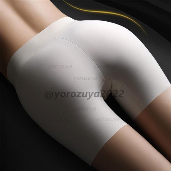 92-5-8 spats shorts high stretch ice silk Boxer [ white,XL size ] lady's woman new goods short pants sexy.1