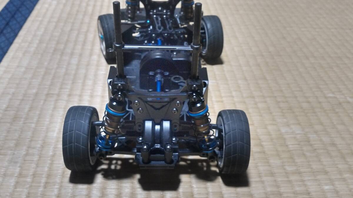 タミヤ　ＲＣカー　ＸＶ０２　一部ＯＰ装着　バギー用ビッグボアＡＲダンパー　カーボン強化ロワデッキ等　タミチャレラリー_画像6