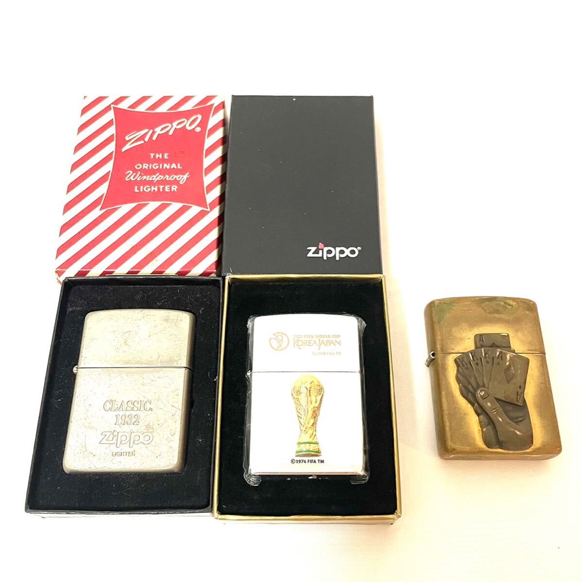 ZIPPO ジッポ オイルライター 喫煙具 喫煙グッズ　2002 FIFA WORLD CUP KOREAJAPAN CLASSIC1932 箱付き_画像1