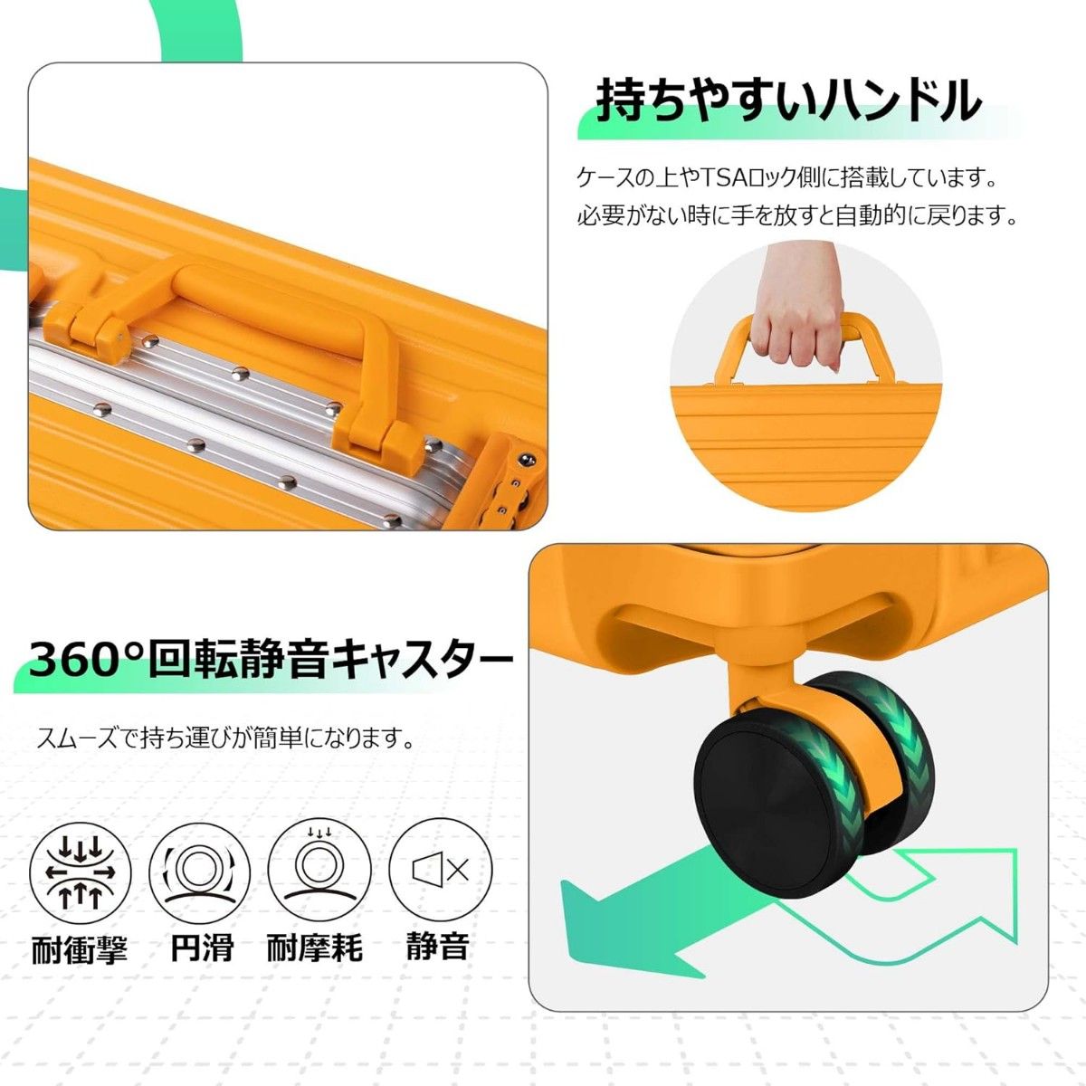 [AnyZip] スーツケース キャリーバッグ キャリーケース 機内持込 (S サイズ(38L/機内持込),オレンジ)