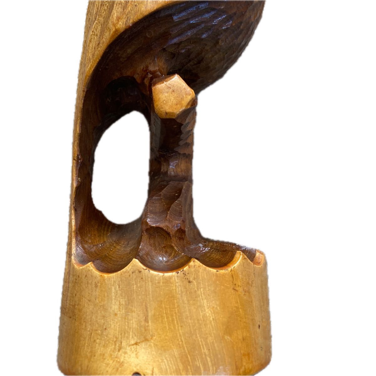 置物 木彫り インテリア レトロ オブジェ　フクロウ