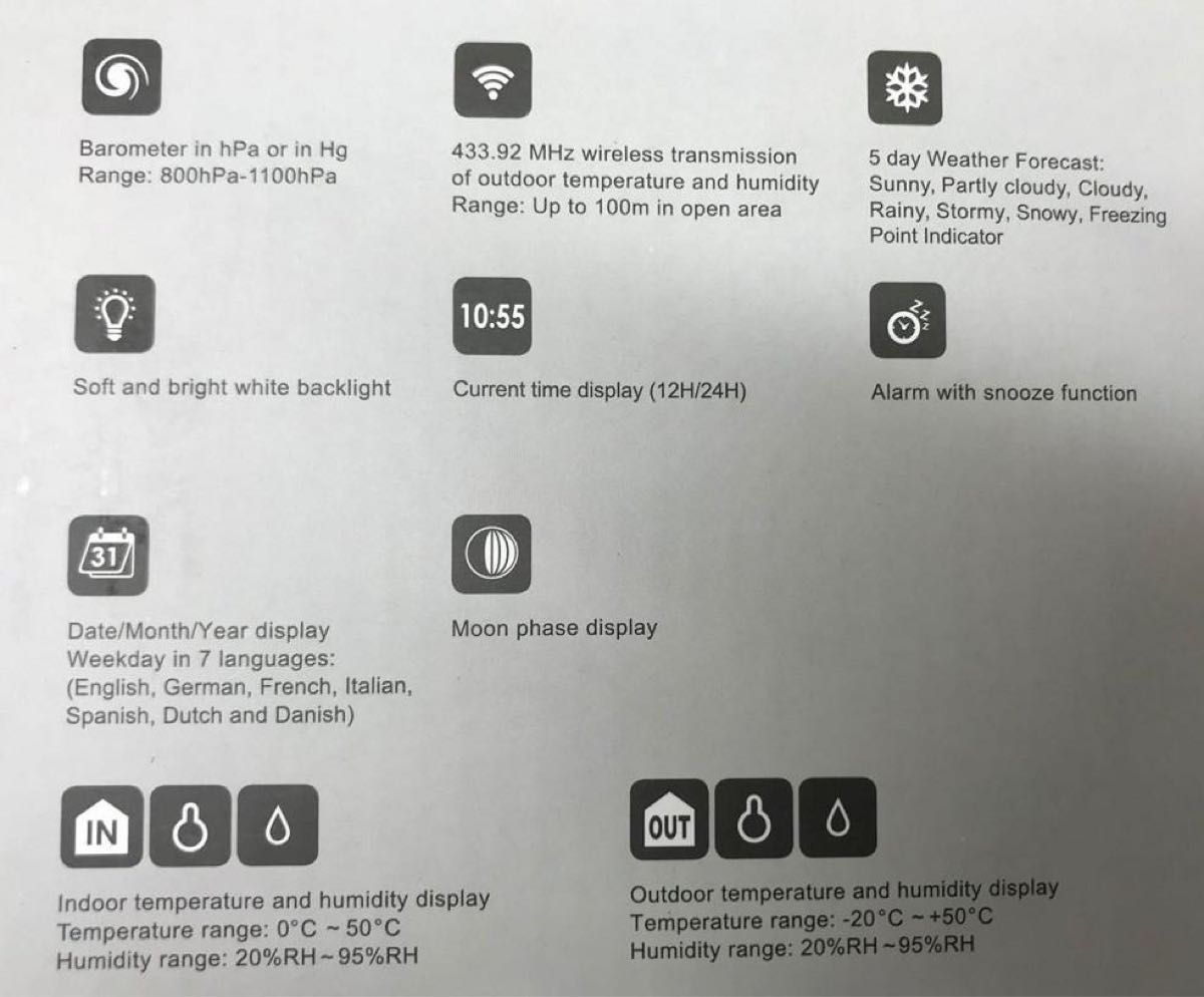 デジタル無線温湿度計（値下げ）　日本語説明書付き