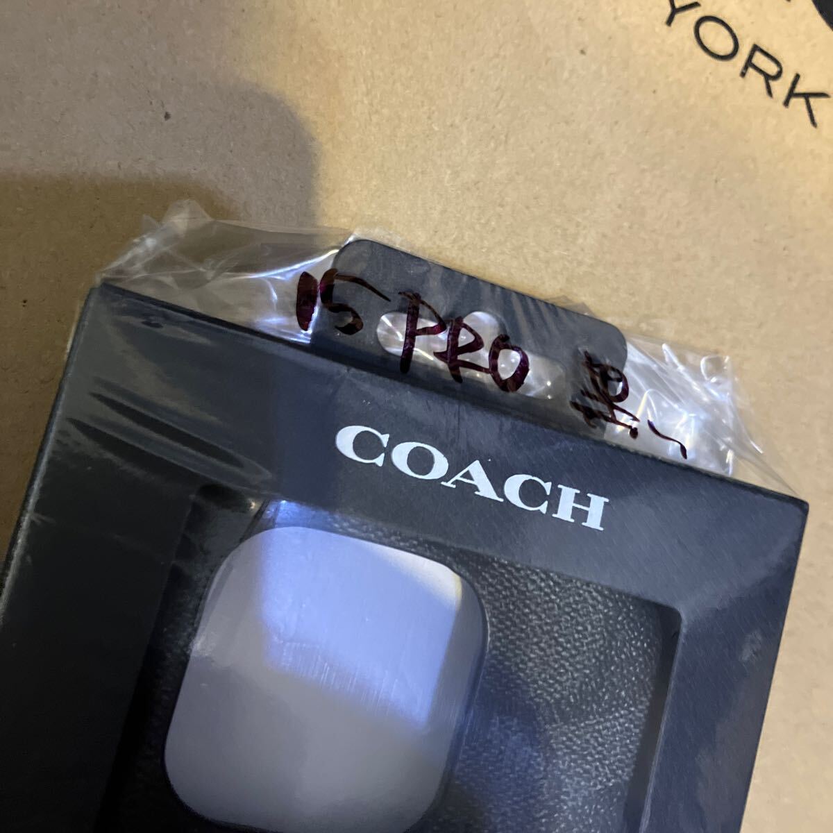 送料込●新品● COACH ダーク系 iPhone15PRO iPhoneケース 型押しレザー シグネチャー スマホケース コーチ コーテッドキャンバス_画像10