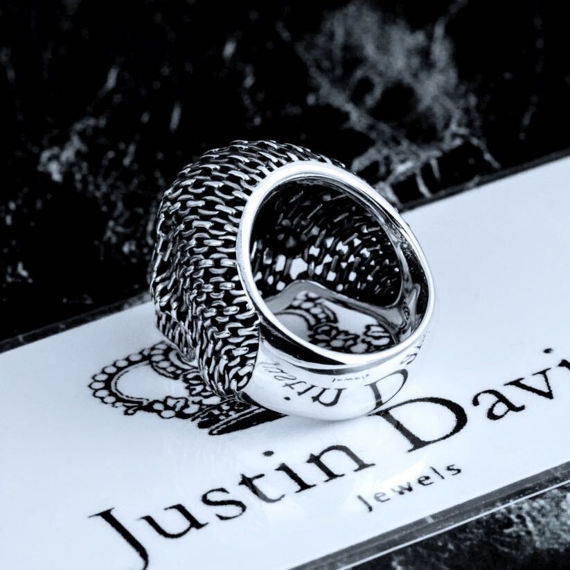  ultimate beautiful goods! Justin Davis SRJ431 CHAIN CRANIUM ring 19 number Skull chain 