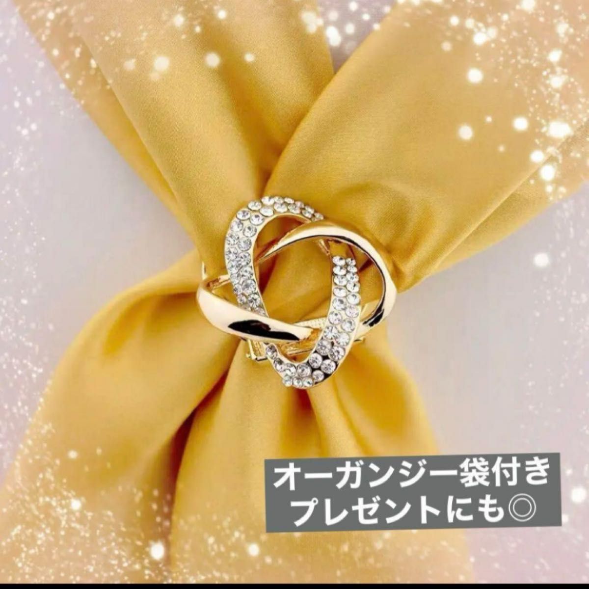 スカーフ バックル ゴールド 綺麗 スカーフリング スカーフ留 ラインストーン　24時間以内発送　フォーマル　韓国　プレゼント