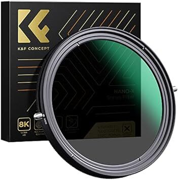 K&F Concept 77mm 可変NDフィルターND2-ND32+CPLフィルター 1枚2役レンズフィルター X状ムラなし 日