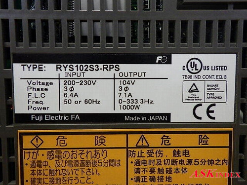 ■□ ※送料無料【管理番号NC1002】富士電機 サーボアンプ RYS102S3-RPS (通電確認済) □■_画像3