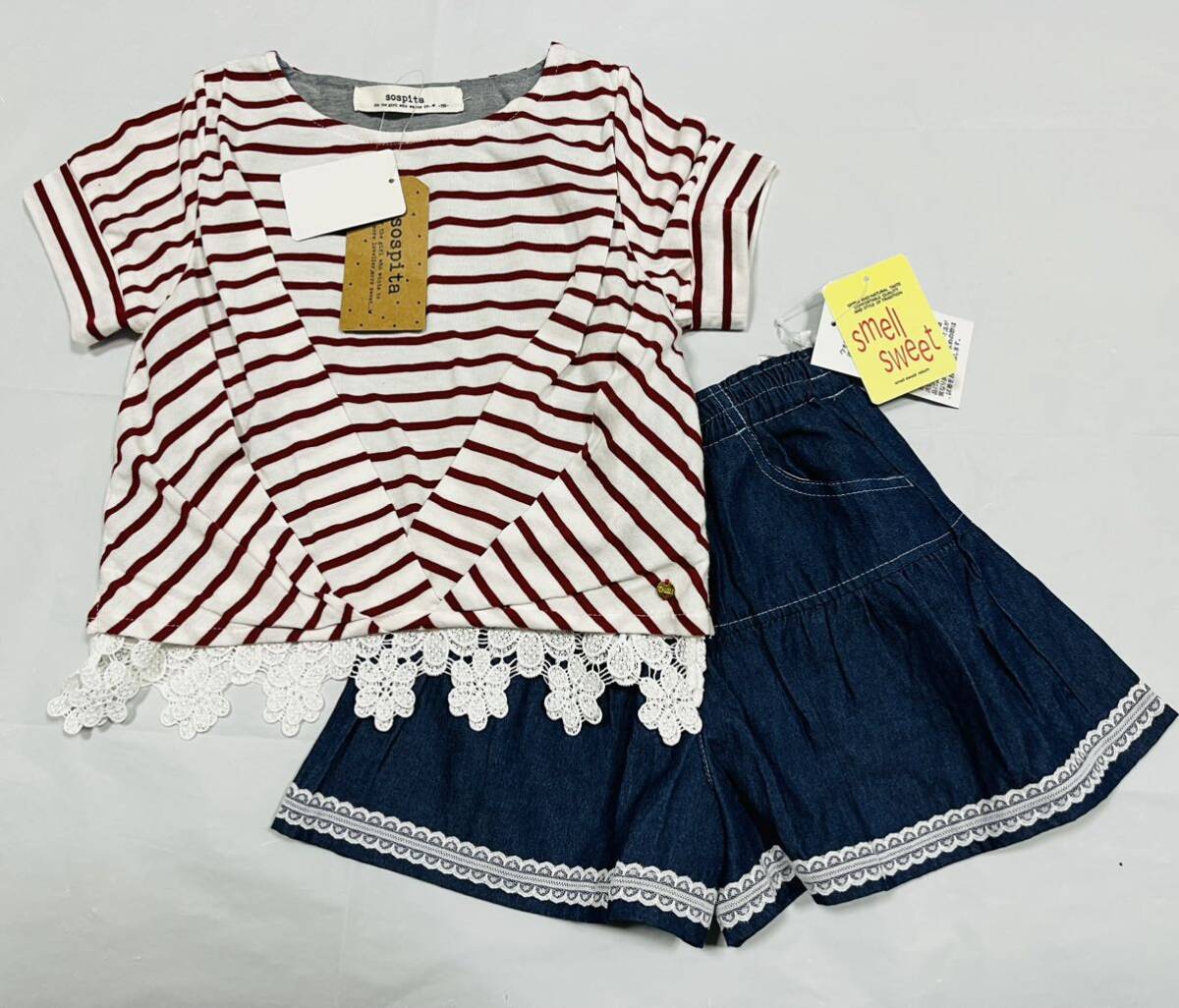 福袋3F3887*激安sale!!新品 こども服 半袖Tシャツ+ショートパンツsize110　2枚★kids★お洒落な洋服★★_画像1