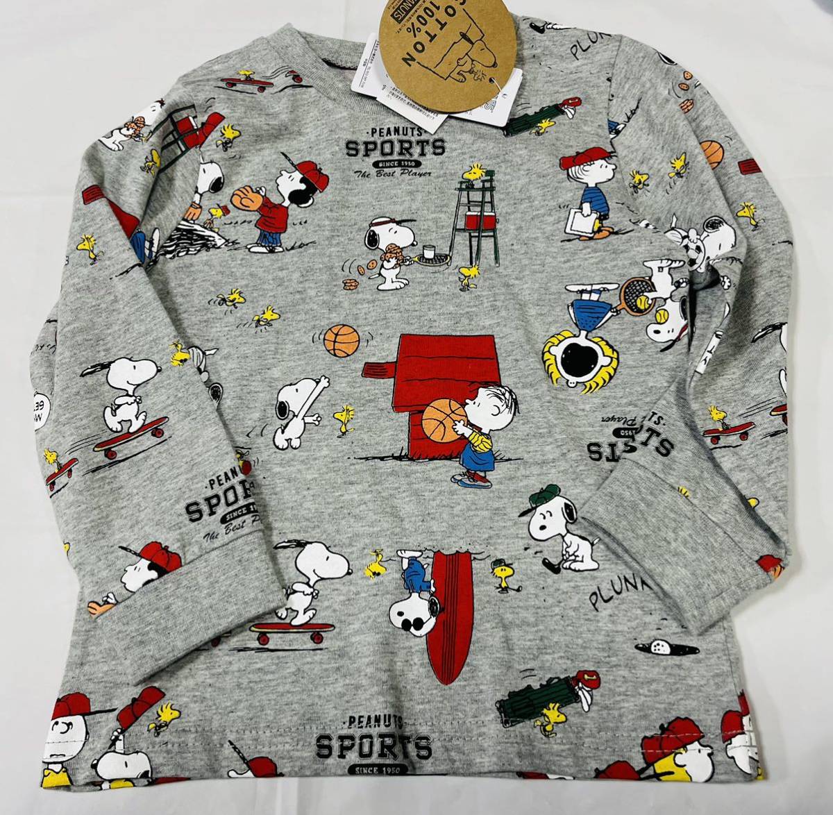 *3572* супер-скидка sale!! новый товар ... одежда футболка с длинным рукавом size100 1 листов *PEANUTS. Snoopy 