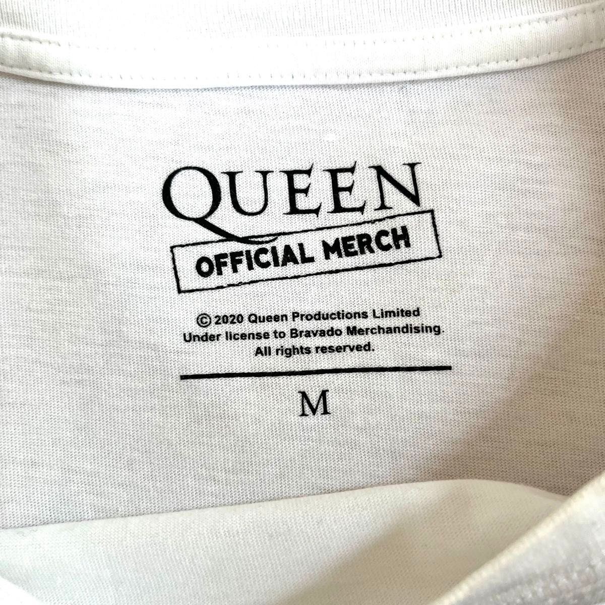 QUEEN Tシャツ　GU クイーン　オフィシャルグッズ　バンドTシャツメンズのMサイズ 「Hot Space」白　中古