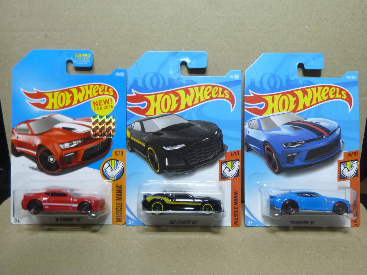 カマロ3台セット '16 '17 CAMARO SS 2017 CAMARO ZL1 ホットウィール シボレー Hot Wheels _画像1