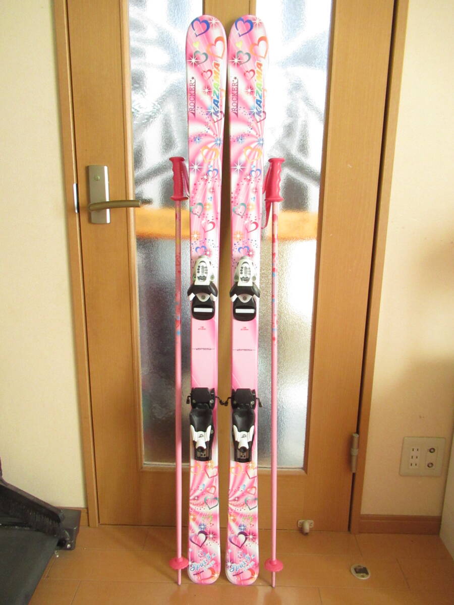 KAZAMA　スキー　ビンディング　ストック　136cm　4点セット　SS9367