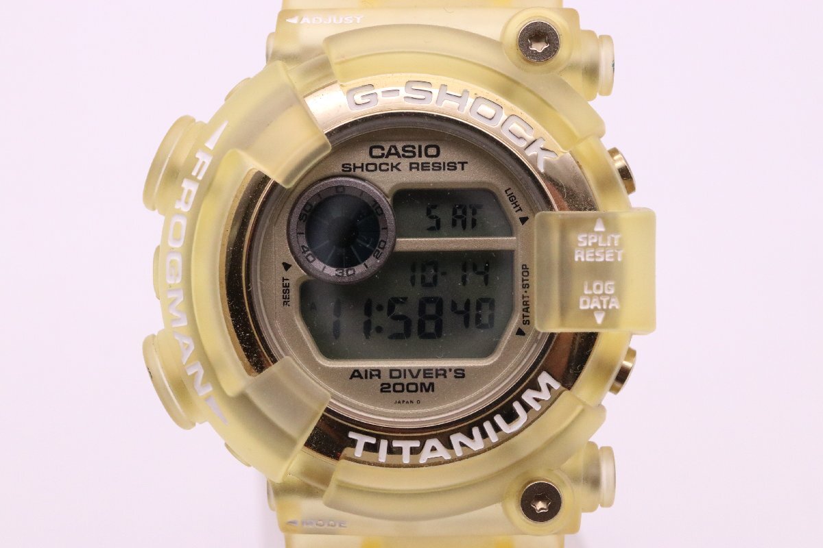 【中古美品】CASIO カシオ G-SHOCK 1294 DW-8201 FROGMAN WCCS メンズ デジタル 腕時計 プロテクション透明ベゼル【漂亮】