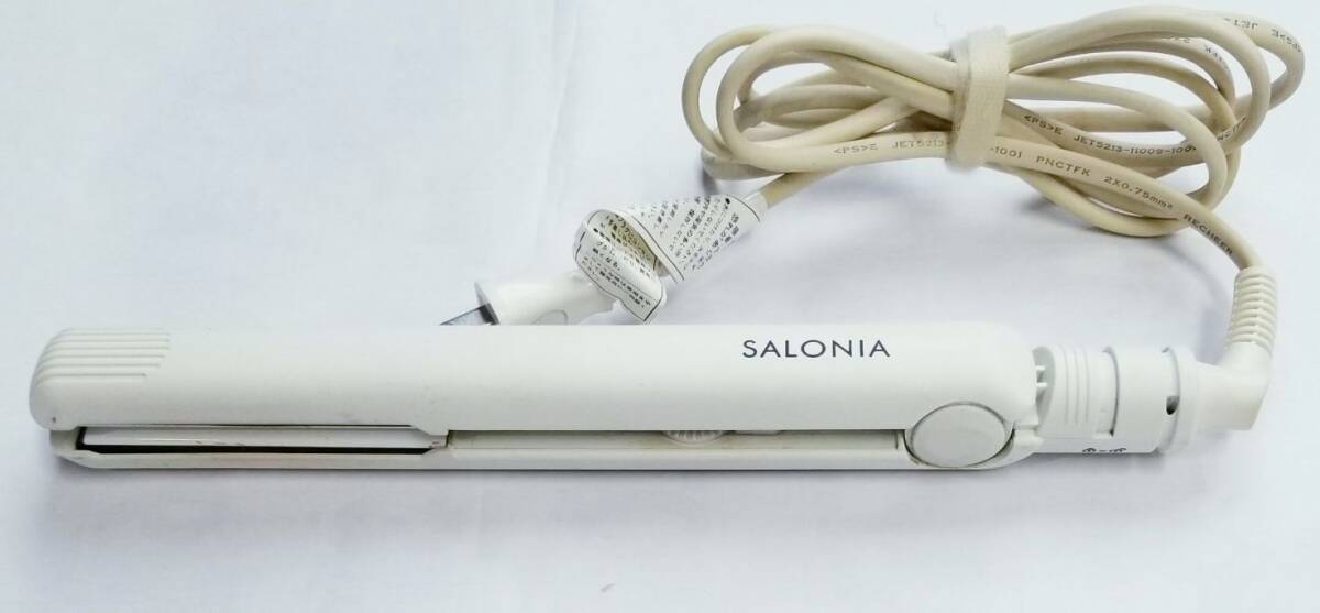 SALONIA ダブルイオン ストレートヘアアイロン 24mm SL-004SW （ホワイト）_画像1