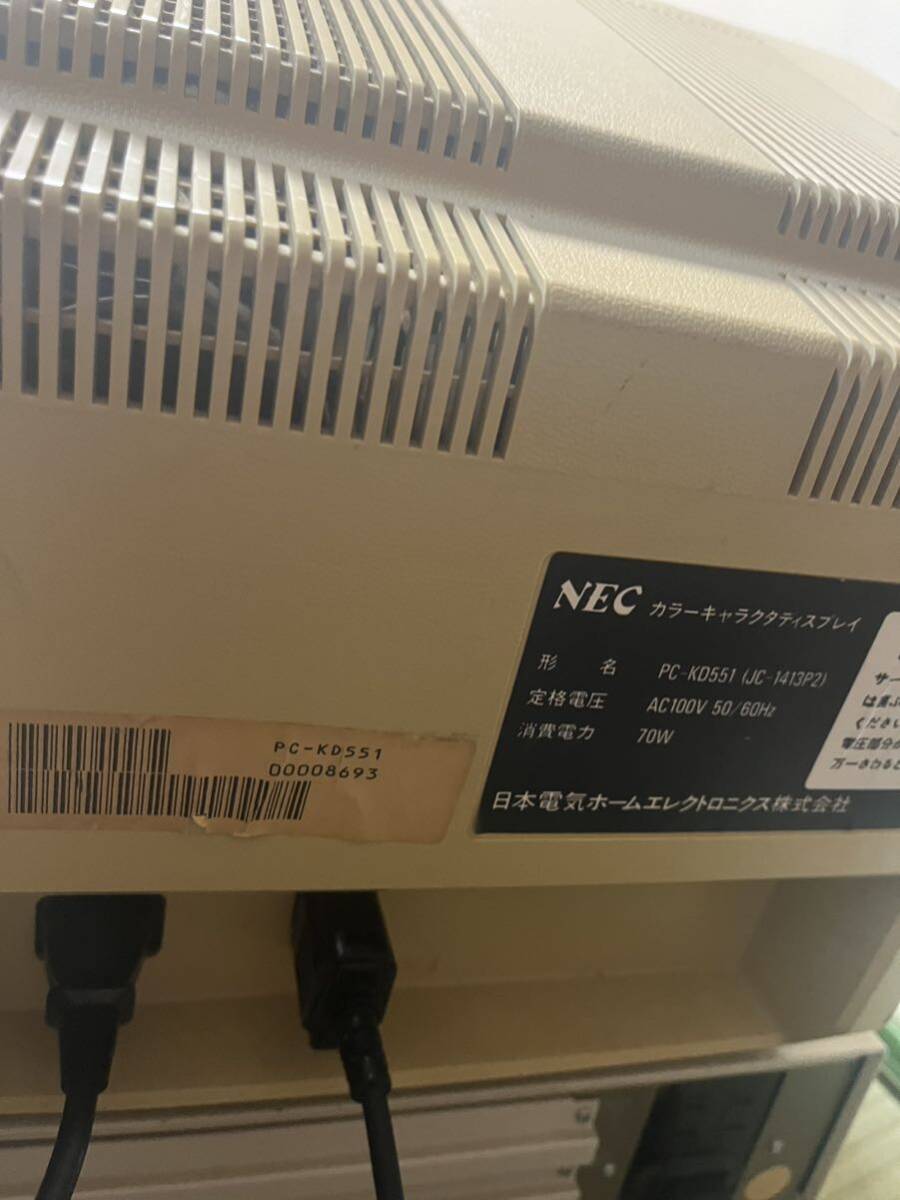 レトロパソコンモニター NEC PC-KD551起動し写りましたがジャンク_画像3