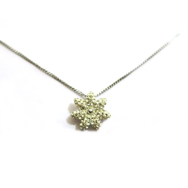 SWAROVSKI Swarovski свет Stone есть цветочный узор колье б/у товар used AB