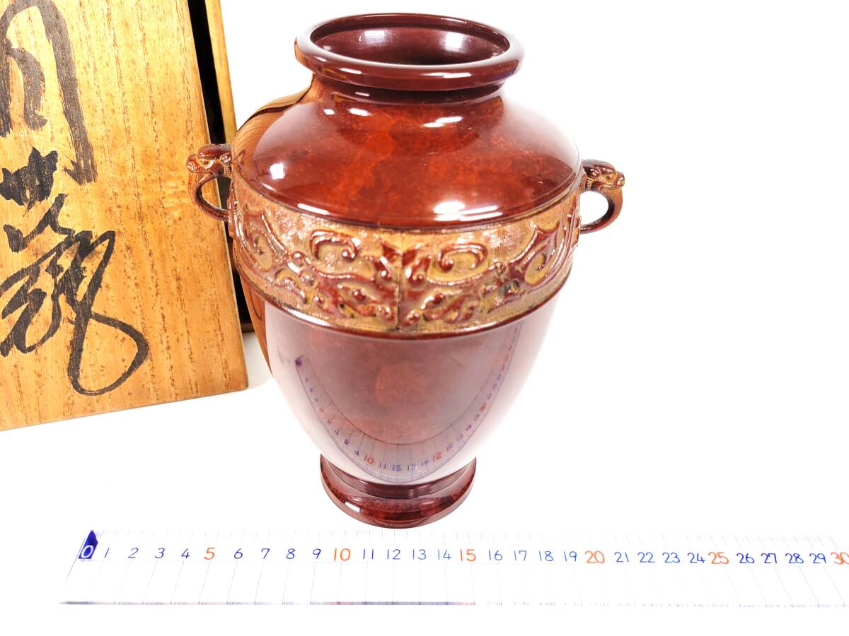【 старый   дом  приобретение  товар  *   долго хранившийся товар 】 медь  ваза 　 запад ...？ бронзовый  пр-во   ваза 　 цветы   вкладывать 　 мастер  ...　... коробка  идет в комплекте 