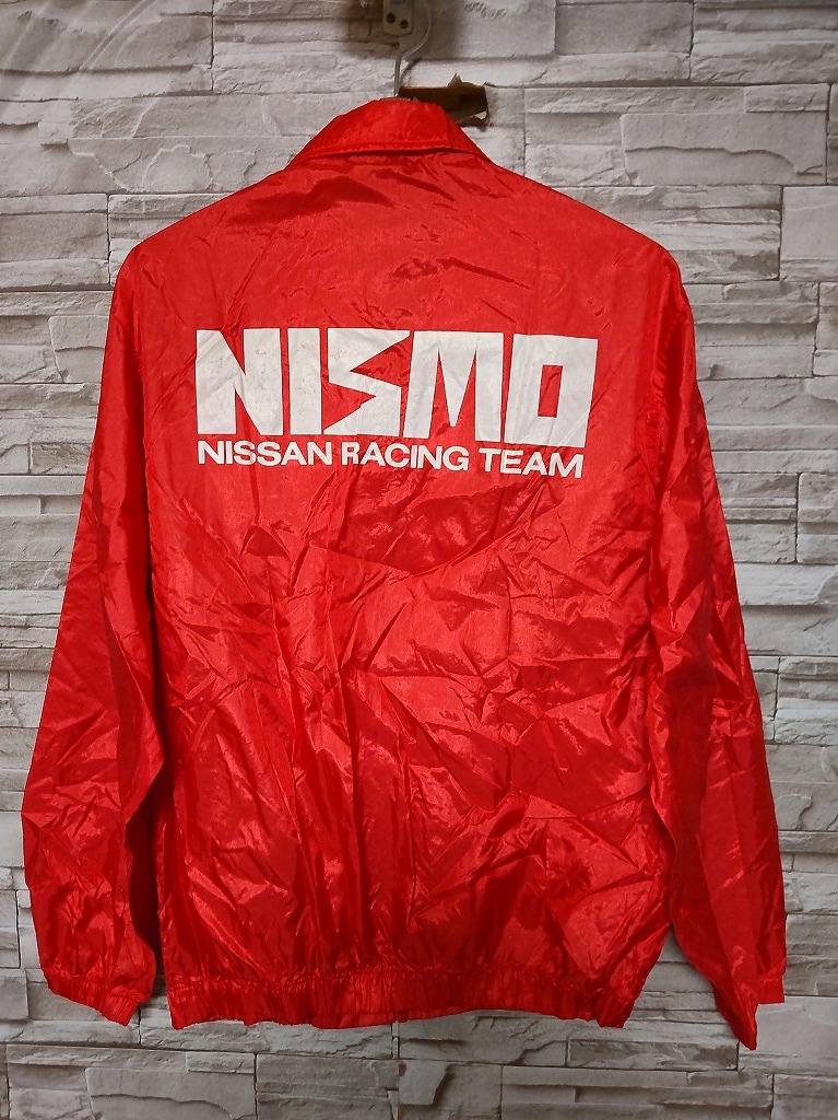 men's G533 当時物 ニスモ NISMO NISSAN RACING TEAM 日産自動車 ニッサン 薄手 ナイロン ジャケット レッド ヴィンテージ の画像3