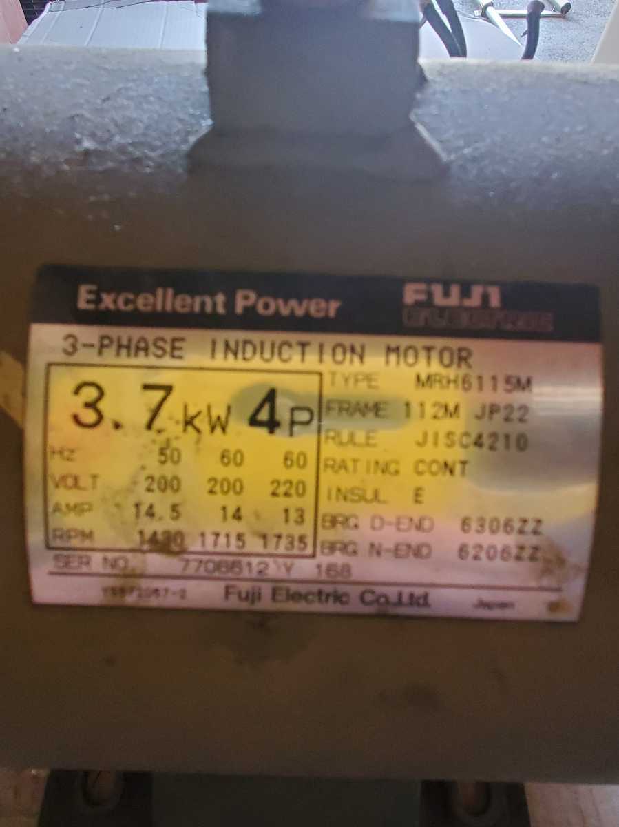 富士 Excellent Power ３相 INDUCTION モーター 汎用 3.7kW ４P の画像6