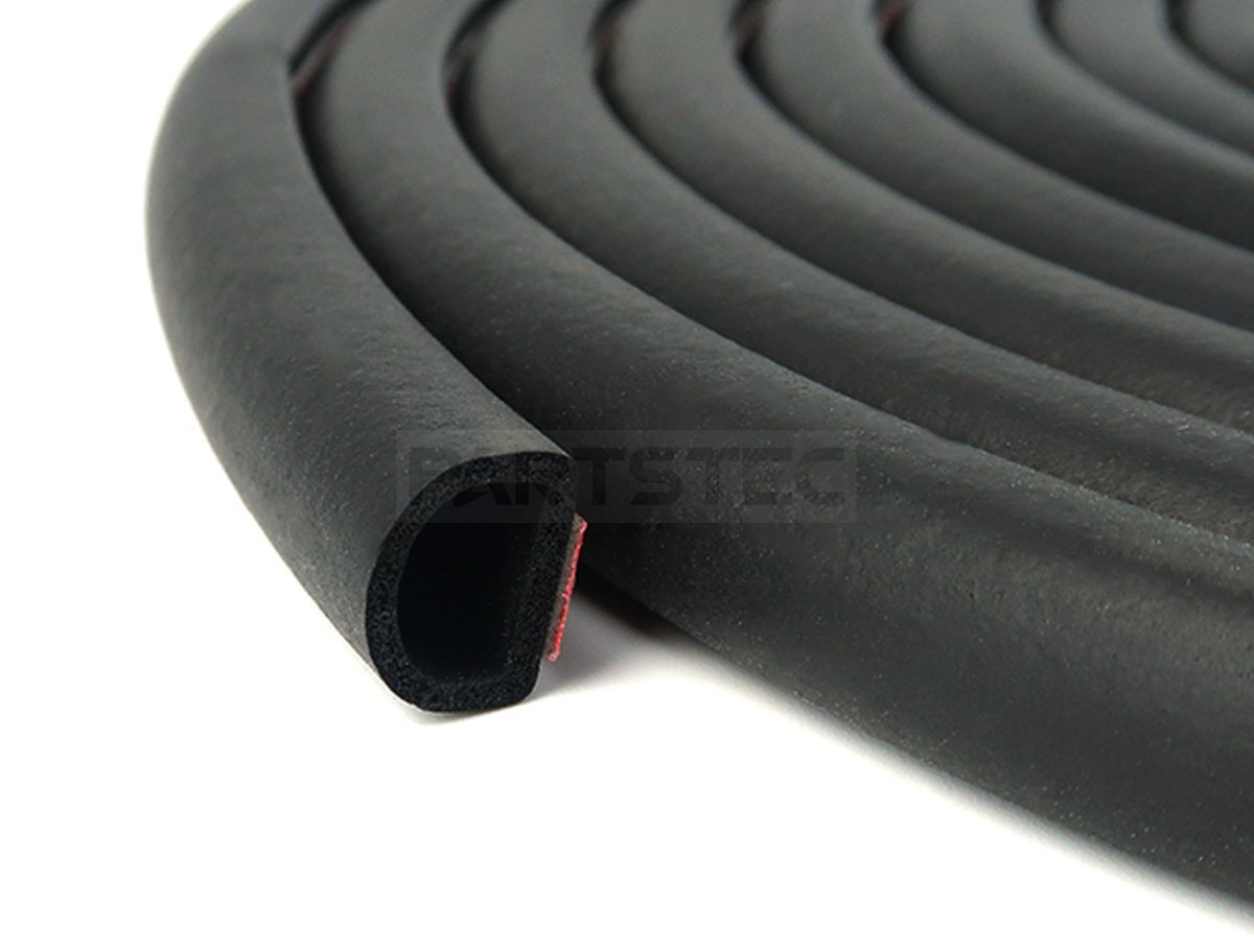  car D type rubber large 14×12mm length 5m door molding weatherstrip soundproofing measures ... improvement impact absorption black clung /146-176