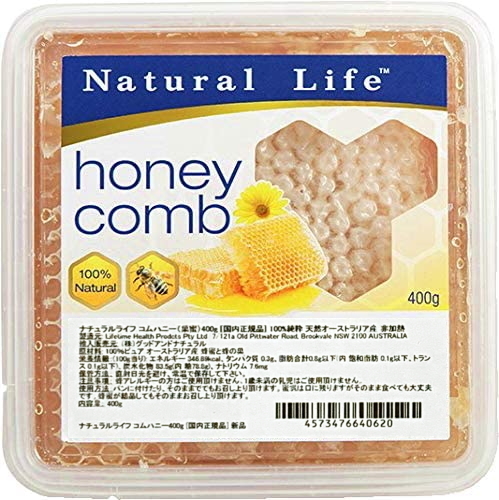ナチュラルライフ コムハニー（巣蜜）400g [国内正規品] 100%純粋 天然オーストラリア産 非加熱 ハニーコム Honey Comb Natural Lifeの画像1