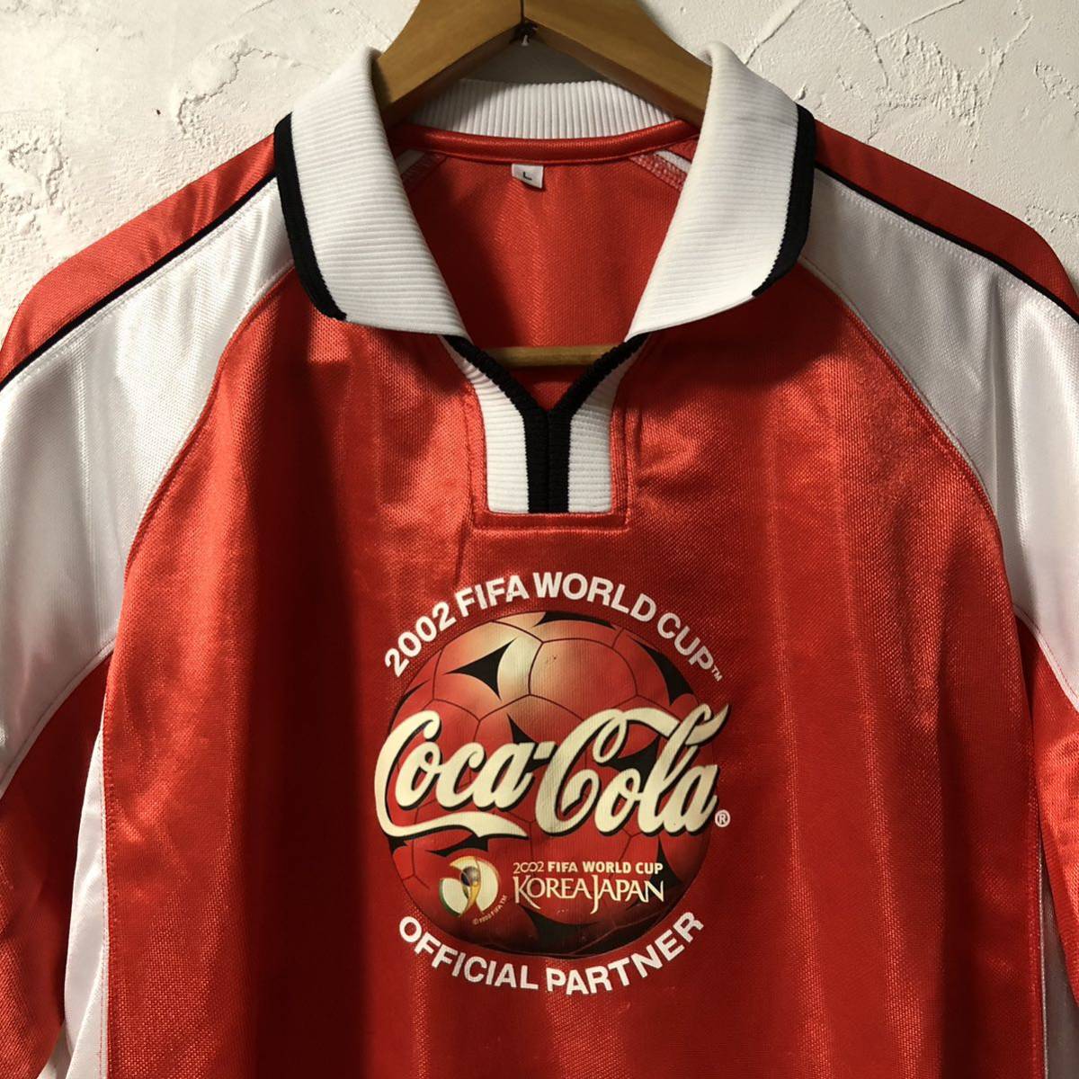 WC31 Coca-Cola サッカー ユニフォーム 2002 FIFA WORLD CUP KOREA JAPAN 日韓 ワールドカップ 1999 FIFA 90s vintage ゲームシャツ_画像3