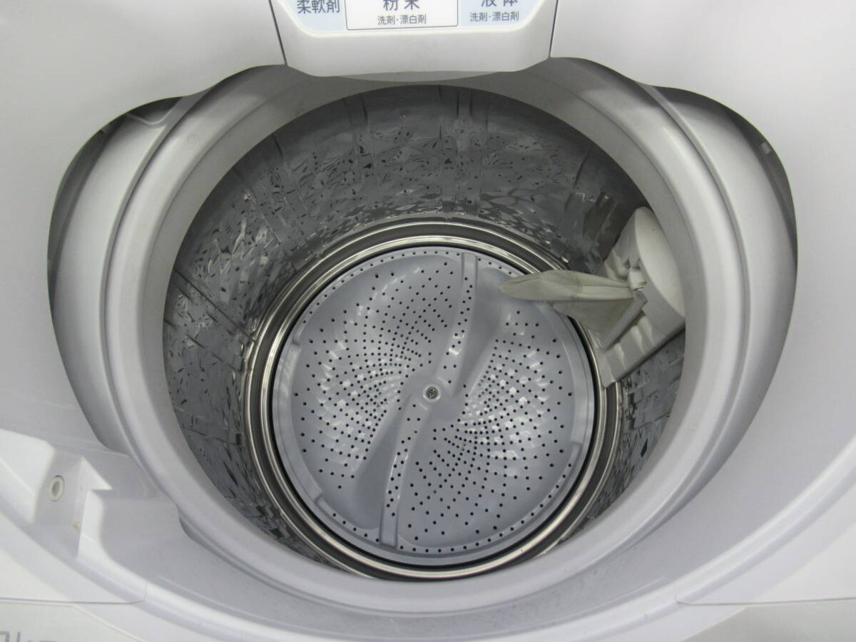本州送料無料！シャープ 7.0kg全自動洗濯機 ES-GV7D-P 2019年製 穴なしサイクロン洗浄 風乾燥 シワ抑え 自動槽洗い_画像4