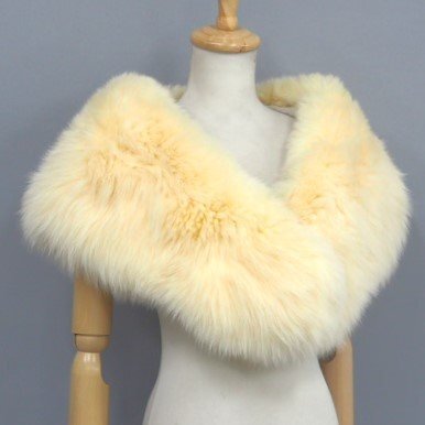  beautiful goods [ lining : protective cover attaching *Y1000~ ] high class fur white mink * shawl stole width :35cm large size size simple cream *T919T