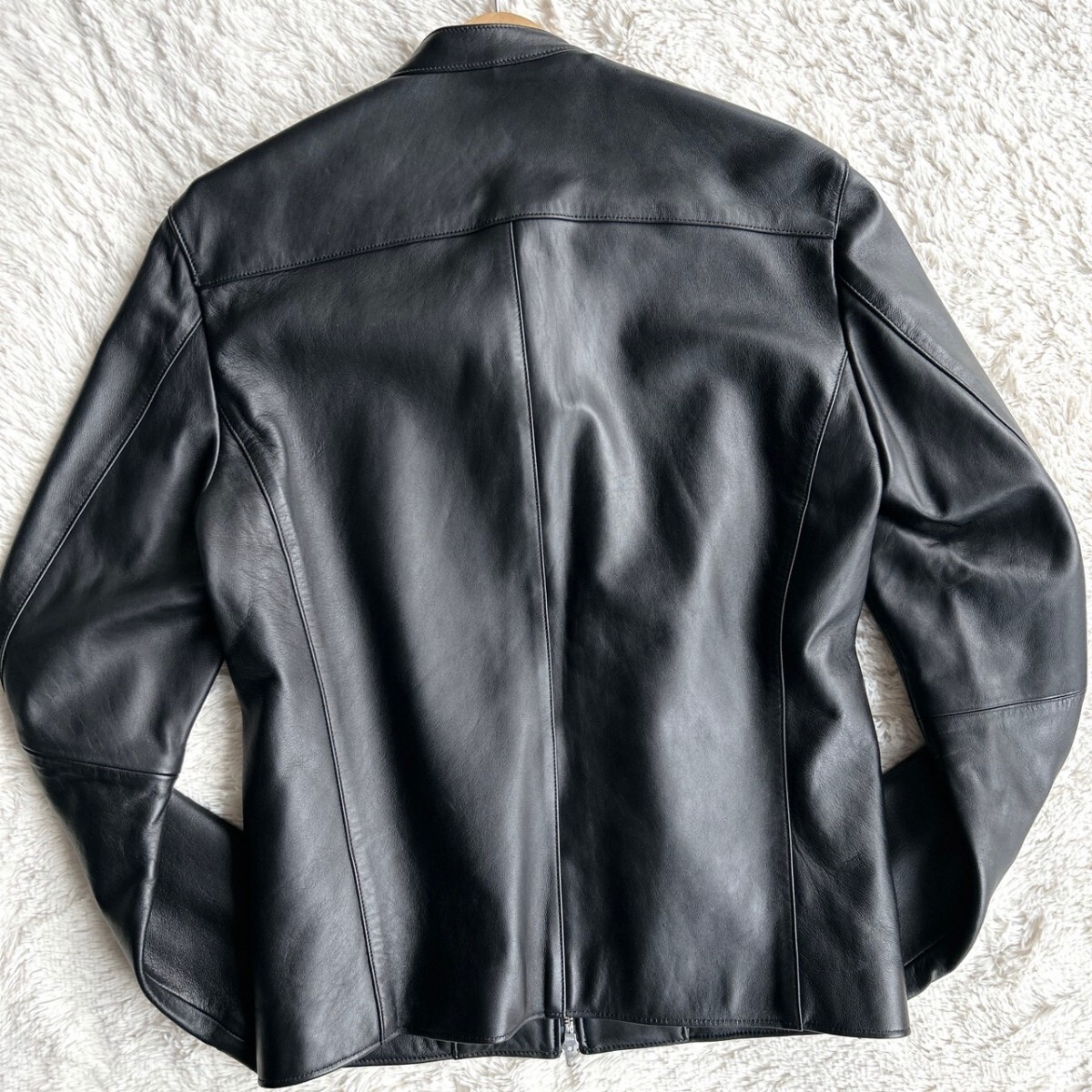  rare L size! unused class beautiful goods![ finest quality. ram leather ]LIDNM single rider's jacket black made in Japan men's sheepskin lidom sheep leather 