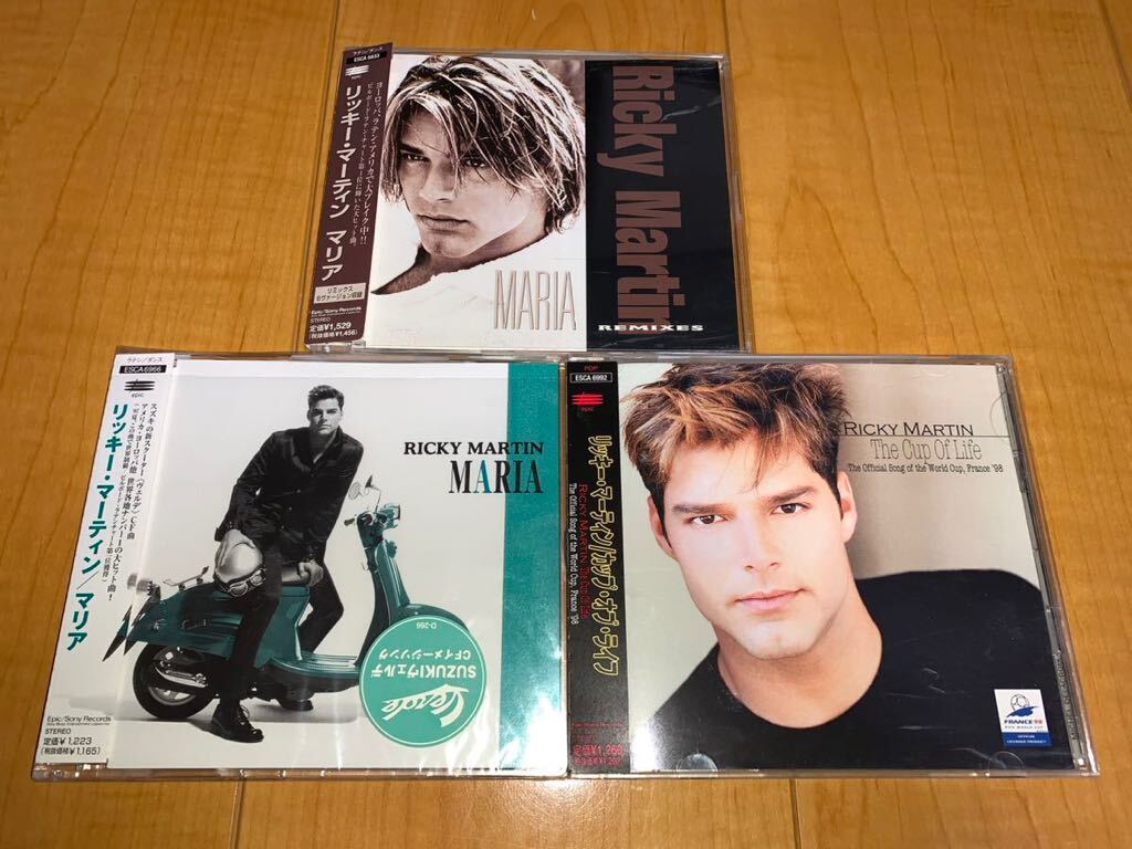 【国内盤帯付きCD】リッキー・マーティン / Ricky Martin シングル3枚セット / Maria (Remixes) / Maria / The Cup Of Life_画像1