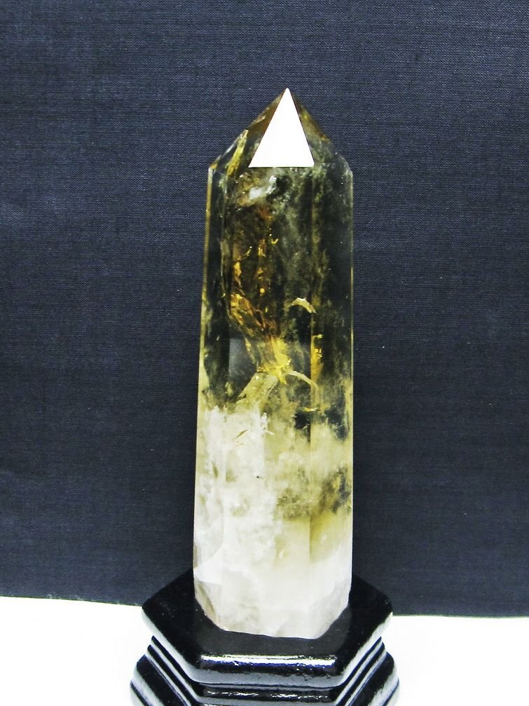 銀座東道◆天然石最高級品シトリン水晶六角柱[T719-4329]