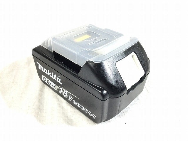 【新品未使用品!1円スタート!送料無料】 makita マキタ 18V 6.0Ah 純正リチウムイオンバッテリー BL1860B 残量表示ボタン付 87214_画像6