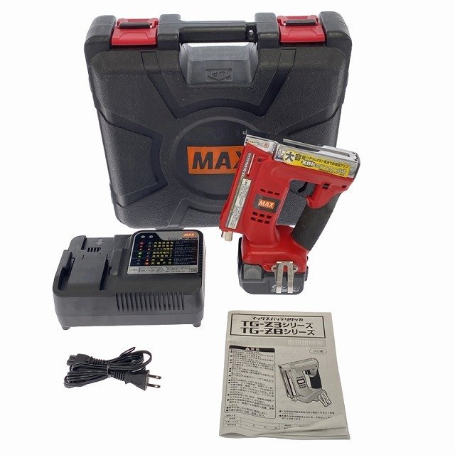 【送料無料☆彡 ジャンク品】MAX マックス 14.4V 充電式タッカ TG-Z3-BC/40A バッテリー1個(14.4V 4.0AH) 充電器 ケース付き 86155の画像3