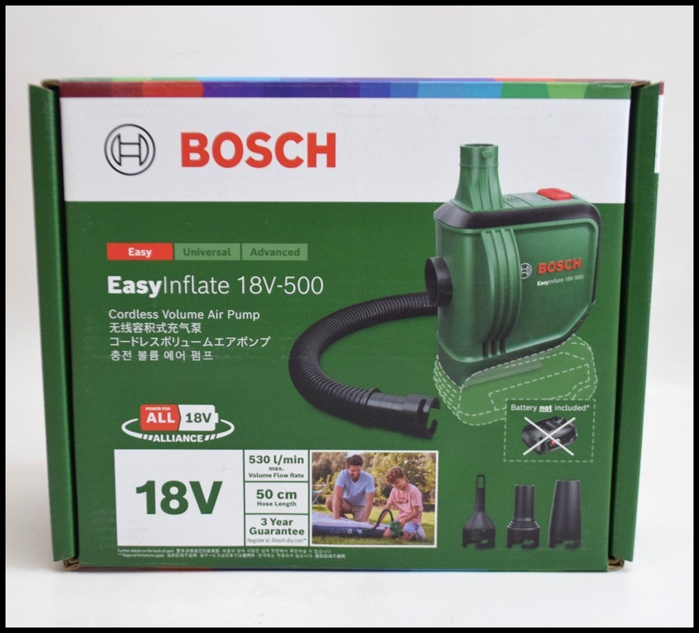 新品 BOSCH コードレスエアポンプ EIF18V-500H 最大吐出量530L/分 最大圧力0.03bar/0.5psi ホース長さ50cm 本体のみ ボッシュの画像1