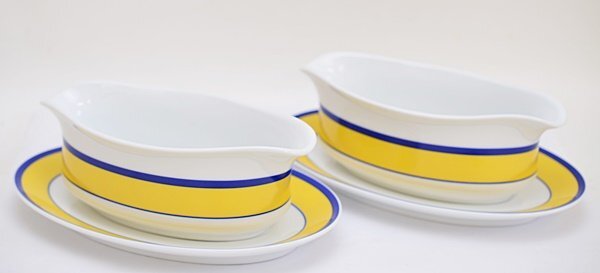 未使用 保管品 kishi chemical product ペアマグカップ スープ皿 カレー皿 黄色×青 食器の画像2