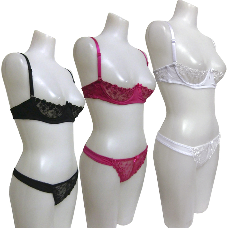 [ free shipping ] sexy cup less bra & T-back [ photograph is rose color, but black. ] size C70. this commodity control number :9917B