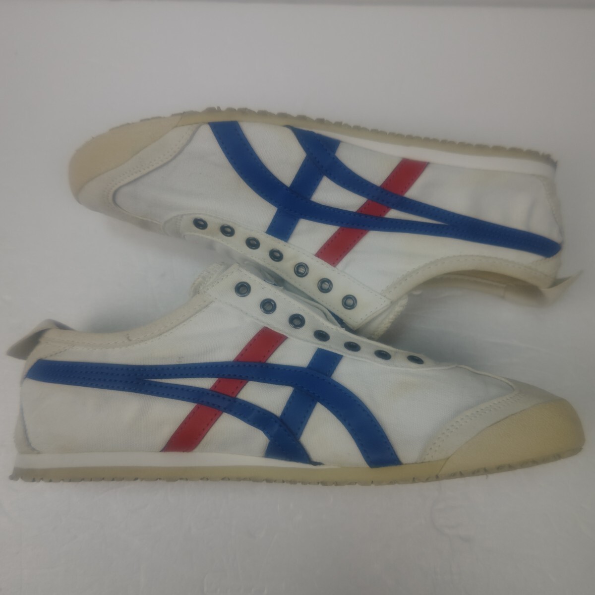 Onitsuka Tiger オニツカタイガー ま MEXICO66 メキシコ66 スリッポン 白 トリコロール US9 27cm キャンバス アシックス スニーカー_画像5