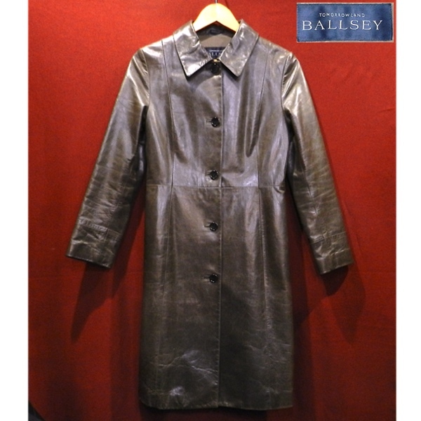 BALLSEY ボールジー トゥモローランド 牛革 本革 レザーコート ドレスコート ジャケット 茶色 F / S 〜 M_画像1