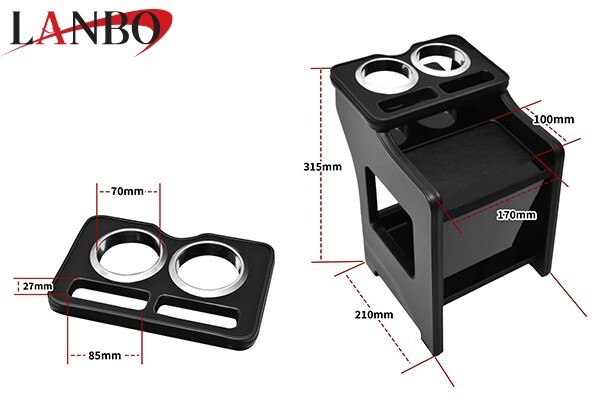 LANBO センターコンソールボックス ピアノブラック アトレー/ハイゼットカーゴ S700系 ドリンクホルダー 収納 K0197-126_画像10