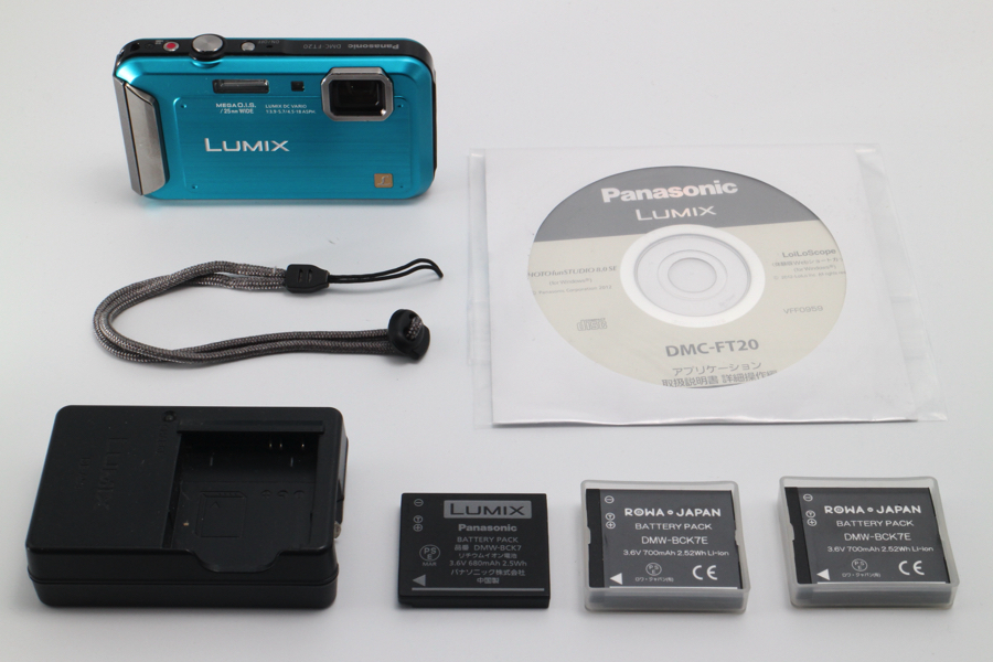 4513- パナソニック Panasonic LUMIX DMC-FT20-A コーラルブルー 防水モデル 良品