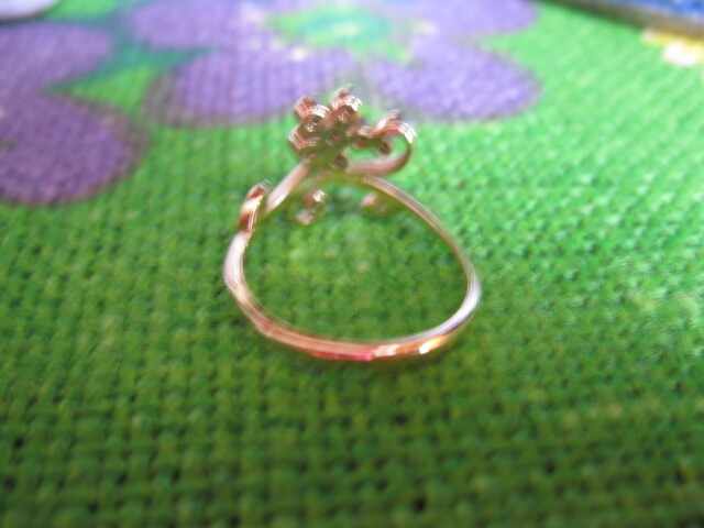 K18 金　ダイヤモンドリング　１２号　フラワーリング　指輪　レディースアクセサリー_画像8