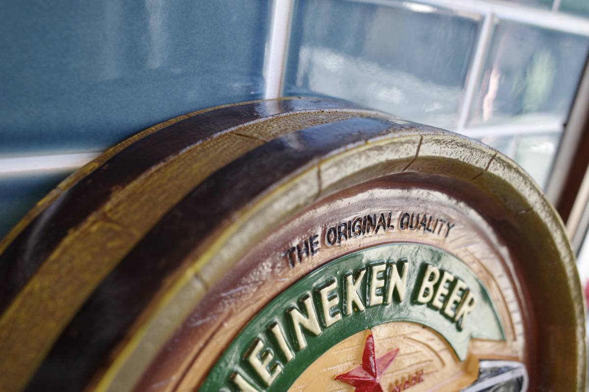 新品　Heineken ハイネケン　樽型　看板　ウッド　世田谷ベース　インテリア カフェ 店舗　バー　BAR 　ウイスキー　BEER_画像3
