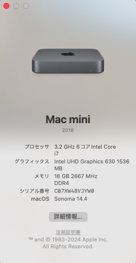 CTOモデル：Apple Mac mini 2018 A1993 Core i7 3.2GHz/16GB/1TB/10Gb-e + Satechi USB-Cハブ_画像1