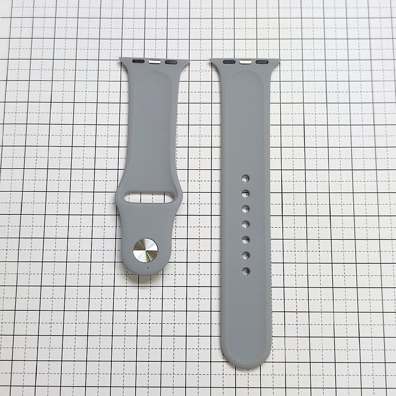 Apple Watch シリコン製スポーツバンド ベルト 38/40mm M/L ライトグレー②_画像2