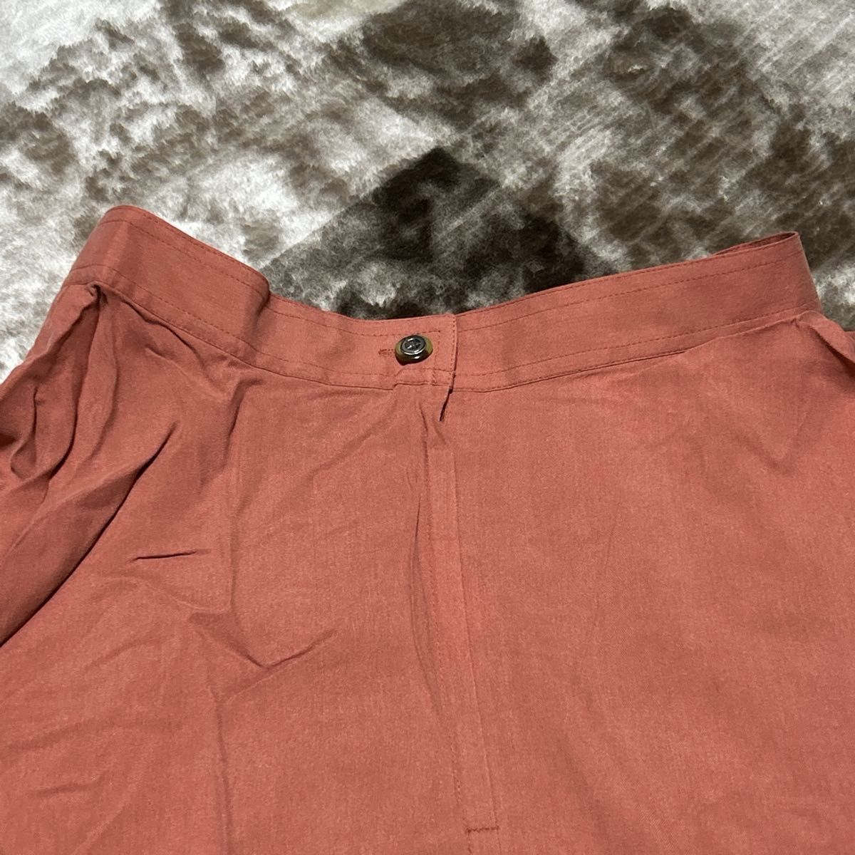 未使用 Jasmi シルク フレアースカート オレンジ系 Mサイズ ポケット無し シルク100% ペチコート付き ロングスカート