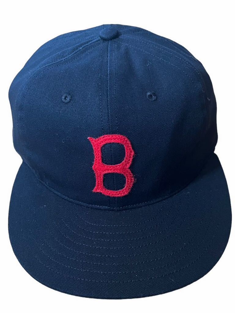 ●●新品 us製 EBBETS FIELD エベッツフィールド B ブルックリン ブッシュウィックス ベースボールキャップ 黒x赤●●