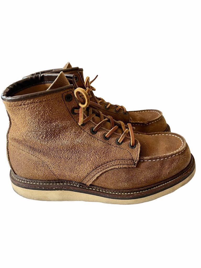 ●●us製 RED WING レッドウィング 1903 モックトゥ ワークブーツ サイズ9D/27 茶スエード素材●●_画像4