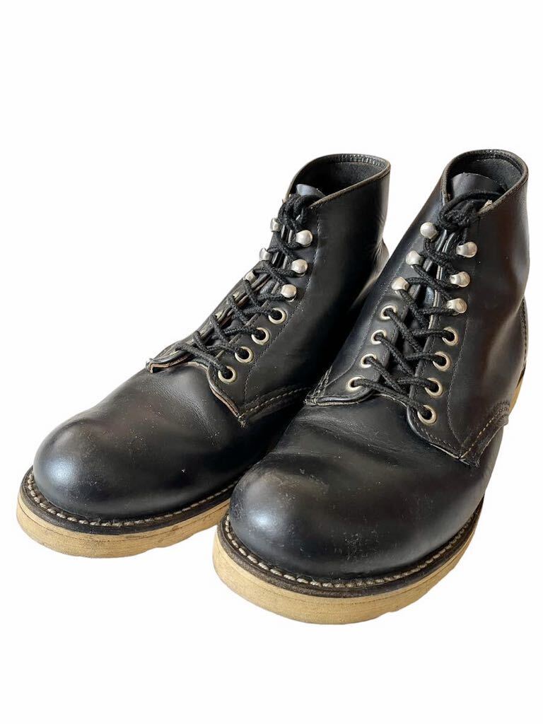 ●●vintage us製 羽タグ RED WING レッドウィング 8165 ラウンドトゥ 7D 黒ブラック●●