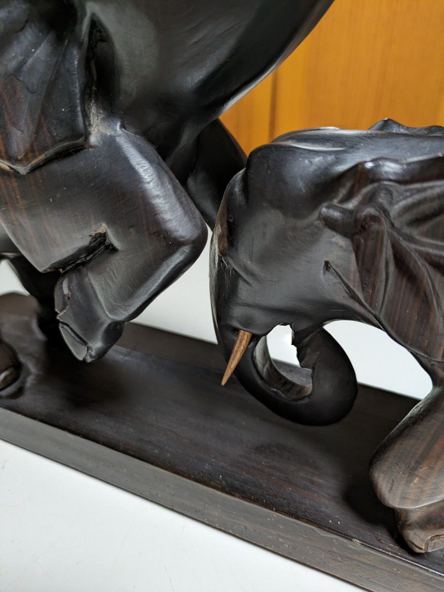 象の置物木彫り 工芸品 オブジェ 置物 インテリア アンティークヴィンテージ縁起物風水飾り